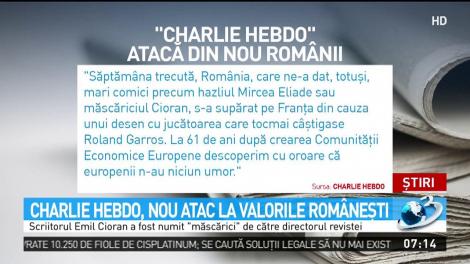 Charlie Hebdo, nou atac la valorile româneşti
