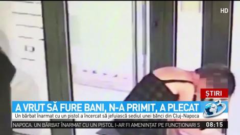 Primele imagini ale jafului eşuat de la o bancă din Cluj