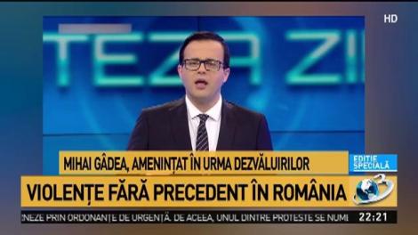 Violenţe fără precedent &icirc;n Rom&acirc;nia. Şi Mihai G&acirc;dea a fost ameninţat cu moartea