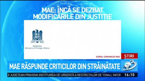 MAE răspunde criticilor din străinătate