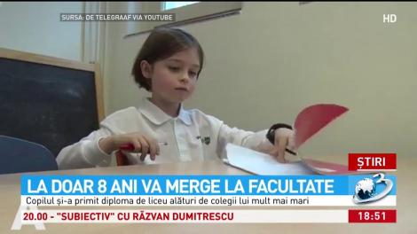 La doar opt ani, un copil se pregăteşte deja să meargă la facultate. Ce carieră vrea să aleagă micul geniu