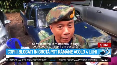 Copii blocați într-o grotă din Thailanda, alături de antrenorul lor. Ar putea rămâne acolo patru luni