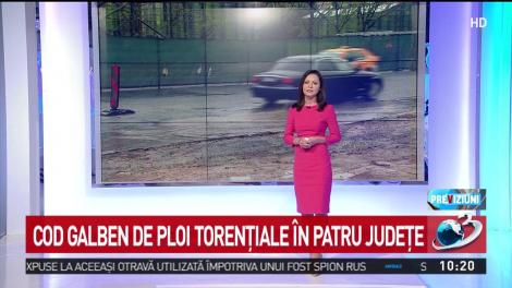 Cod galben de ploi &icirc;n patru judeţe