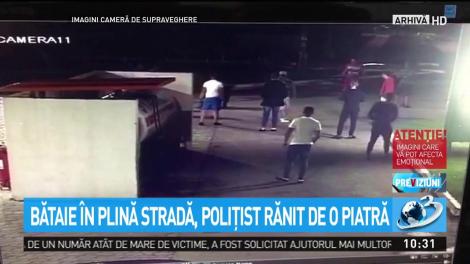 Bătaie &icirc;n plină stradă, la Piteşti, soldată cu rănirea unui poliţist!