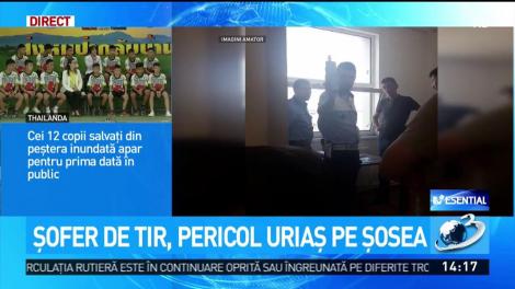 Un şofer de tir inconştient a fost la un pas de a produce o tragedie