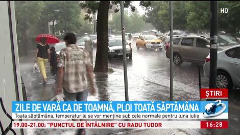 Zile de vară ca de toamnă. Va ploua toată săptăm&acirc;na