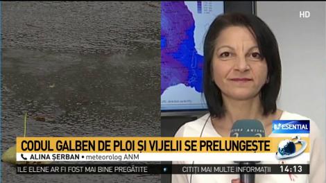 Codul galben de ploi şi viejlii se prelungeşte