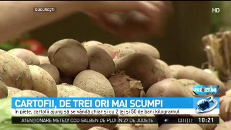 Cartofii, de trei ori mai scumpi din cauza ploilor abundente