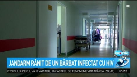 Jandarm rănit de un bărbat infectat cu HIV