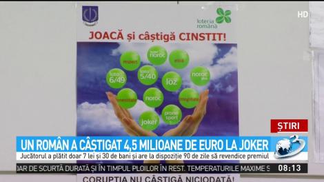 Un rom&acirc;n a c&acirc;ştigat 4,5 milioane de euro la Joker