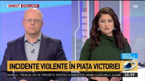 Un jandarm a fost rănit de o piatră aruncată de un protestatar