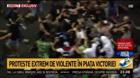 Imagini şocante de la protestul din Piaţa Victoriei