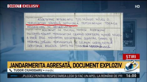 Document exploziv! Cum arată fișa medicală a jandarmeriței agresate