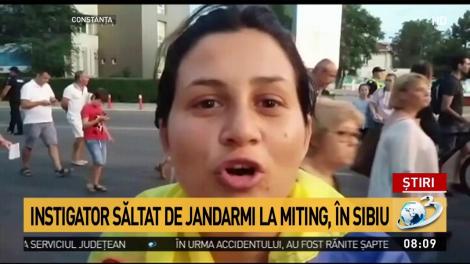 Instigator săltat de jandarmi la miting, &icirc;n Sibiu