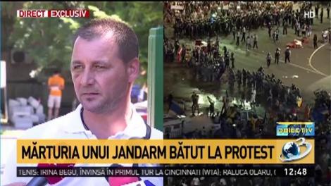 Mărturia unui jandarm bătut la protest
