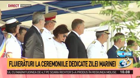 Imagini de la Constanţa cu Klaus Iohannis. Preşedintele a participat la spectacolul dedicat Zilei Marinei