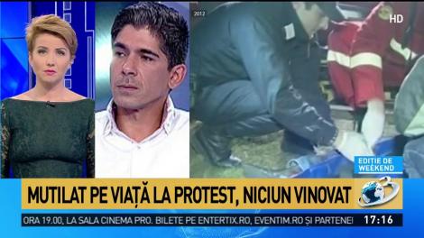 Mărturia bărbatului mutilat pe viață, la protest: &bdquo;Agresorul doar mă bătea după ce leșinasem&rdquo;
