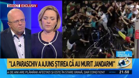 Ministrul Carmen Dan, detalii despre discuția cu jandarmerița rănită: Spunea că&nbsp;trăiește datorită&nbsp;colegului ei