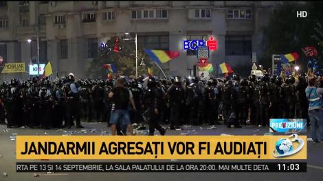 Jandarmii agresați la protestul din 10 august vor fi audiați