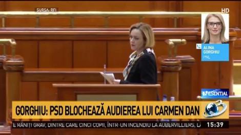 Alina Gorghiu: PSD blochează audierea ministrului Carmen Dan