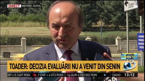 Tudorel Toader: Decizia evaluării nu a venit din senin