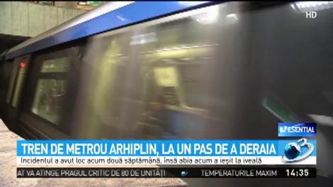 Tren de metrou arhiplin, la un pas de a deraia