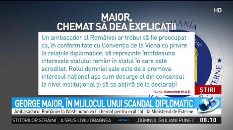 George Maior, &icirc;n mijlocul unui scandal diplomatic