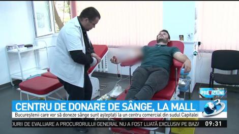 Centru de donare de s&acirc;nge, la mall