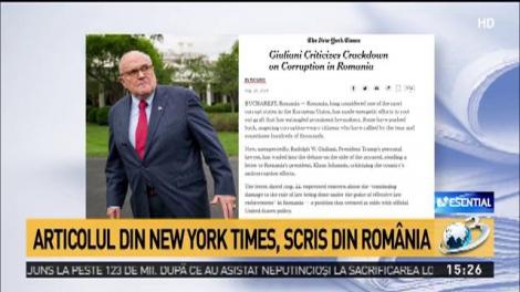 Scrisoarea lui Rudolph Giuliani. Cine este autorul articolului din New York Times