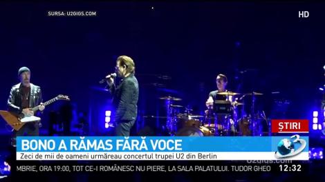 U2 și-a anulat un concert, după ce Bono a rămas fără voce
