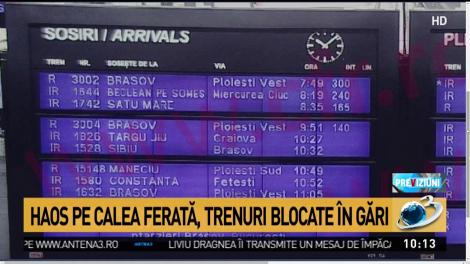 Haos pe calea ferată, trenuri blocate &icirc;n gări