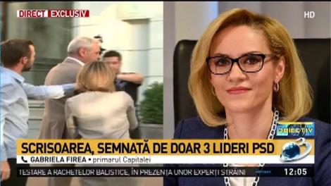 Gabriela Firea, despre scrisoarea prin care se cere demisia lui Dragnea