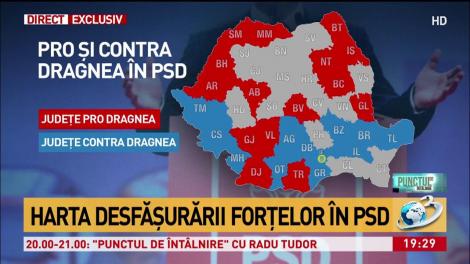 Harta desfășurării forțelor în PSD. Județe pro și contra lui Liviu Dragnea