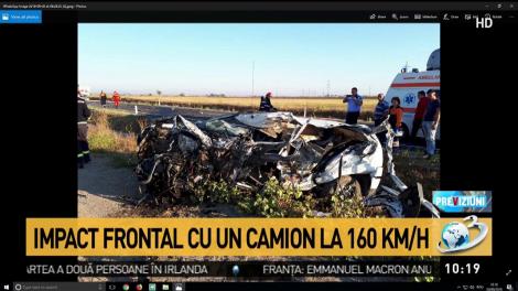 Impact frontal cu un camion la 160 km/h
