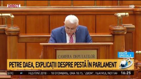 Petre Daea oferă explicaţii despre pesta porcină &icirc;n Parlament