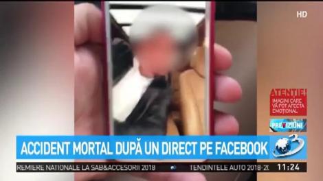 Accident mortat după un live pe Facebook
