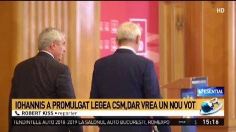 Președintele Iohannis a promulgat legea CSM, însă vrea un nou vot