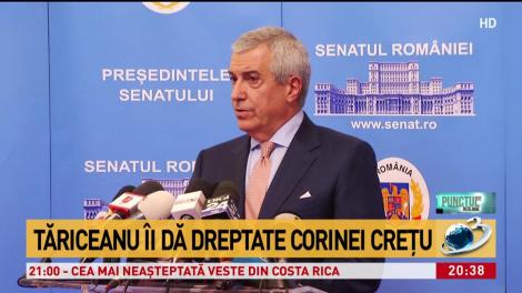 Tăriceanu îi dă dreptate Corinei Creţu