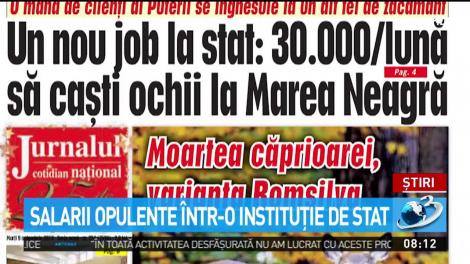 Salarii opulente &icirc;ntr-o instituție de stat