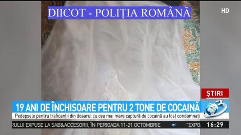 19 ani de &icirc;nchisoare pentru două tone de cocaină
