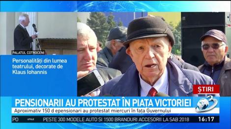 Pensionarii au protestat &icirc;n Piaţa Victoriei