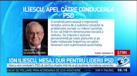 Ion Iliescu, mesaj dur pentru liderii PSD