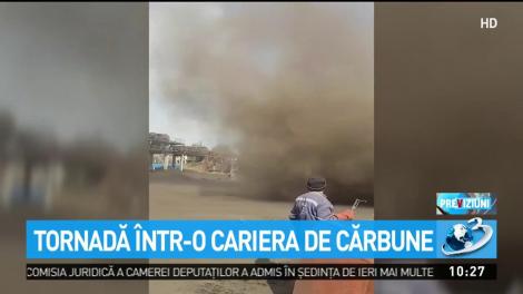 Tornadă &icirc;ntr-o carieră de cărbune