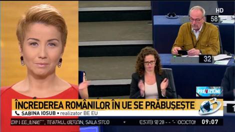 Încrederea românilor în UE se prăbuşeşte