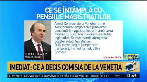 Informaţii de ultimă oră. Ce a decis Comisia de la Veneţia