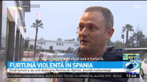 Furtună violentă în Spania. Străzile s-au transformat în râuri