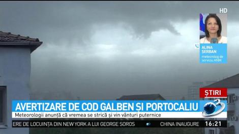Avertizare de cod galbenn şi portocaliu