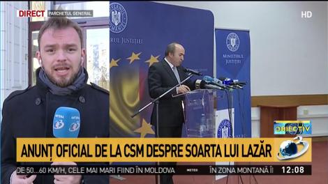 Anunţ oficial de la CSM despre soarta lui Lazăr
