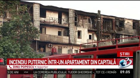 Incendiu puternic &icirc;ntr-un apartament din Capitală