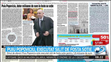 Puiu Popoviciu, executat silit de fosta soţie